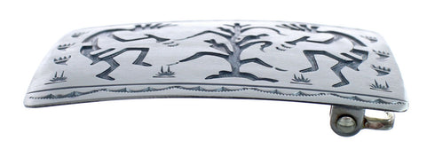 Native American Navajo Sterling Silver Kokopelli Corn and Bear Paw Belt Buckle JX124354